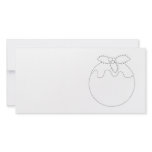 White Christmas Pudding. Simple Black Line. Custom photo cards