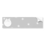 White Christmas Pudding with Stars. Bumper Stickers