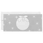 White Christmas Pudding with Stars. Custom rack cards