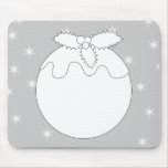 White Christmas Pudding with Stars. Mouse Pads