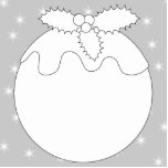 White Christmas Pudding with Stars. Photo Cut Out