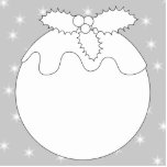 White Christmas Pudding with Stars. Cut Out