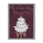 white christmas tree card postcards