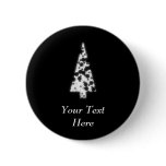 White Christmas Tree. On black background. Custom buttons