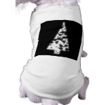 White Christmas Tree. On black background. Dog Tshirt