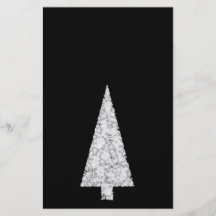 White Christmas Tree. On Black. Stylish. Custom Flyer
