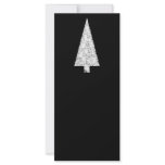 White Christmas Tree. On Black. Stylish. Customised Rack Card