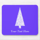 White Christmas Tree. On Blue - Purple. Custom mousepads