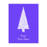 White Christmas Tree. On Blue - Purple. Custom postcards