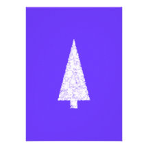White Christmas Tree. On Blue - Purple. Announcements