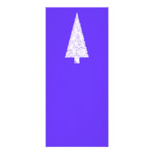 White Christmas Tree. On Blue - Purple. Customised Rack Card