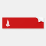 White Christmas Tree. On Red. Modern. Bumper Stickers