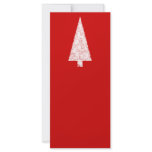 White Christmas Tree. On Red. Modern. Custom rack cards