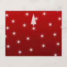 White Christmas Tree with Stars on Red. Flyer Design