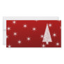 White Christmas Tree with Stars on Red. Custom Photo Card