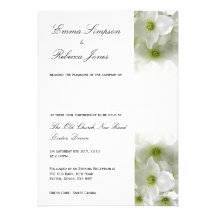 White Clematis - Civil Partnership Invitation