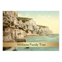 White Cliffs of Dover, England Family Tree Business Card Template