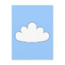 White Cloud motif. On Blue. Post Card