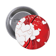 White Cloud of Hearts Button