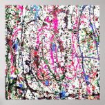White Confetti Abstract Poster