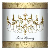White Corporate Business Grand Opening Party Custom Announcements