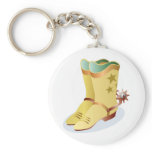 White Cowboy Boots with Riding Spurs keychains