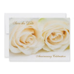 White - cream roses Anniversary Save the date