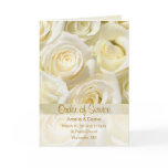 White cream roses Wedding program Invitation