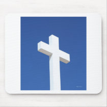 White Cross Mouse Mats