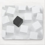 White cubes with one black mousepads