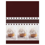 White Cupcakes on Brown Background Business Items flyers