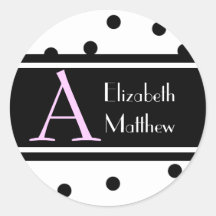 White Customise Last and First Name Sticker