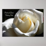 White Cut Rose Wedding Keepsake posters