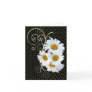 White Daisies Gold Scrolled Note Card
