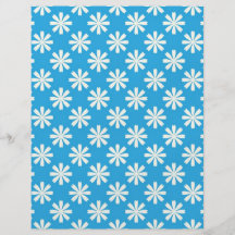 White daisies on baby blue background flyers
