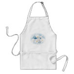 white daisies on blue background aprons