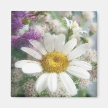 White Daisy Bouquet Refrigerator Magnet