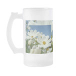 White Daisy Flowers In Love with You! Glass Mug