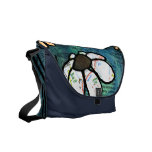 White Daisy on Blue Background - Collage Courier Bags