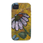 White Daisy on Yellow Background - Collage iPhone 4 Covers