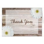 White Daisy Rustic Barn Wood Thank You Cards