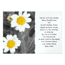White Daisy Wedding Invites