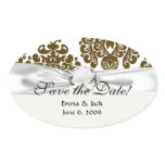 white dark brown elegant damask stickers