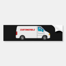 White Delivery Van - Customisable Bumper Sticker