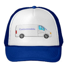 White Delivery Van - Customisable Hats