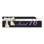 White Diamond Bow Sweet 16 bumper stickers