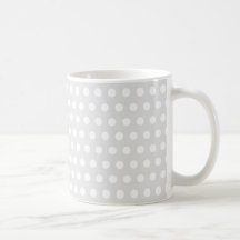 White Dots on Pale Grey Coffee Mugs