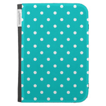 White dots, Teal Polka Dot Pattern. Case For Kindle