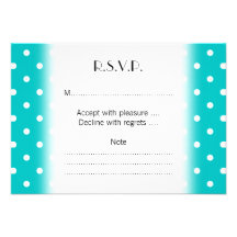White dots, Teal Polka Dot Pattern. Personalized Announcements