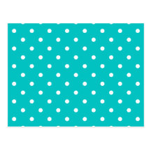 White dots, Teal Polka Dot Pattern. Postcard